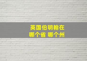 英国伯明翰在哪个省 哪个州